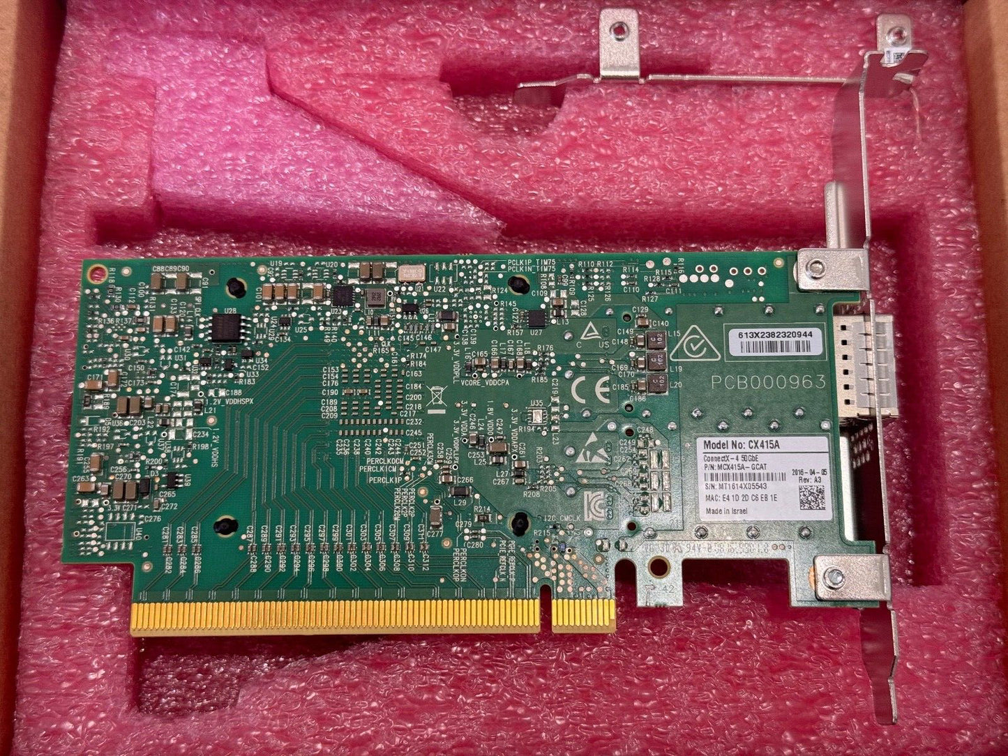 MCX415A-GCAT Mellanox ConnectX-4 50GBE SINGLE-PORT QSFP28 PCIE3.0 X16 ADAPTER