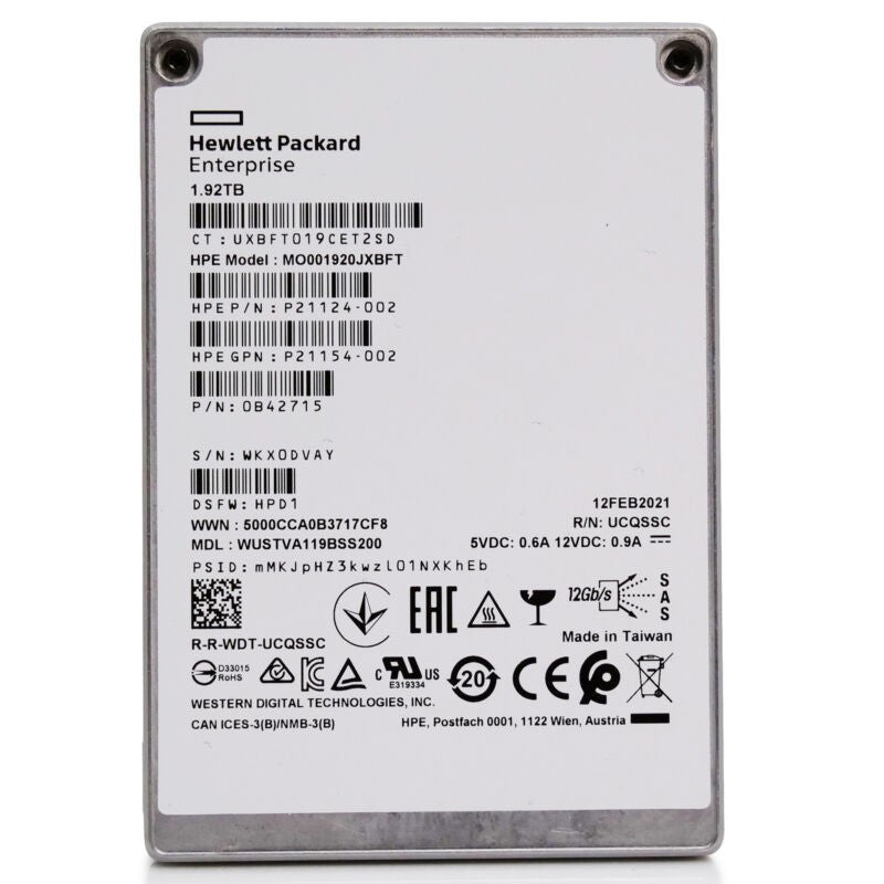 WD Ultrastar DC SS540 1.92TB SAS 12Gb/s 2.5in Enterprise SSD WUSTVA119BSS200 (NOT FOR HOME PC)