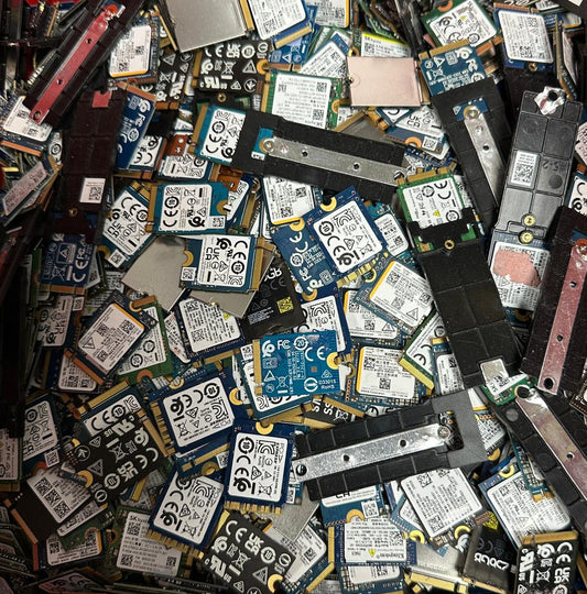 LOT of 50 Mixed WD/Samsung/SK Hynix 256Gb PCIe NVMe SSD M.2 2230 w/ 2280 adapter