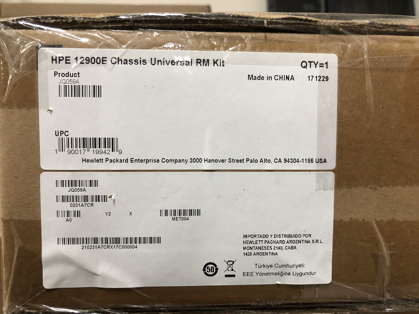 HPE FlexFabric 12900E Chassis Universal Rack Mount Kit RM JQ059A H3C Rails HP