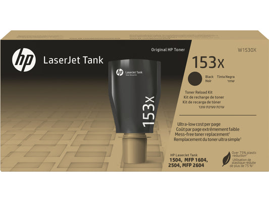 HP 153X Black Original LaserJet Tank Toner Reload Kit, ~5,000 pages, W1530X