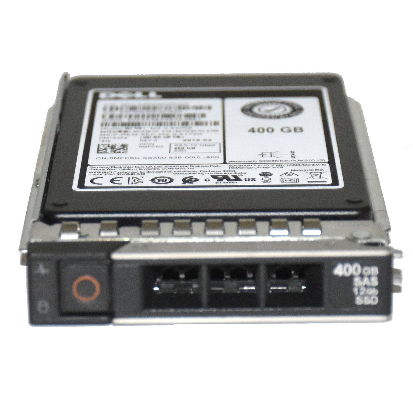 Dell PowerEdge G14-G17 MZ-ILS400B MFC6G 400GB SAS 12Gbps MU HS 2.5" SSD w/ Tray (NOT FOR HOME PC)
