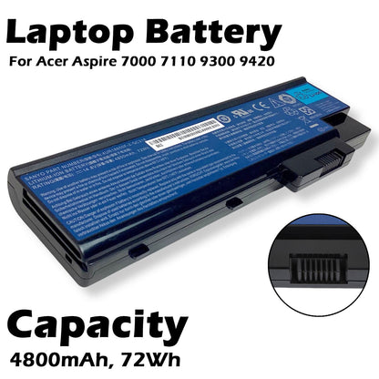 Acer Aspire 7000 7110 9300 9420 8-Cell Li-Ion 4800mAh 11.1V Battery BT.00803.018