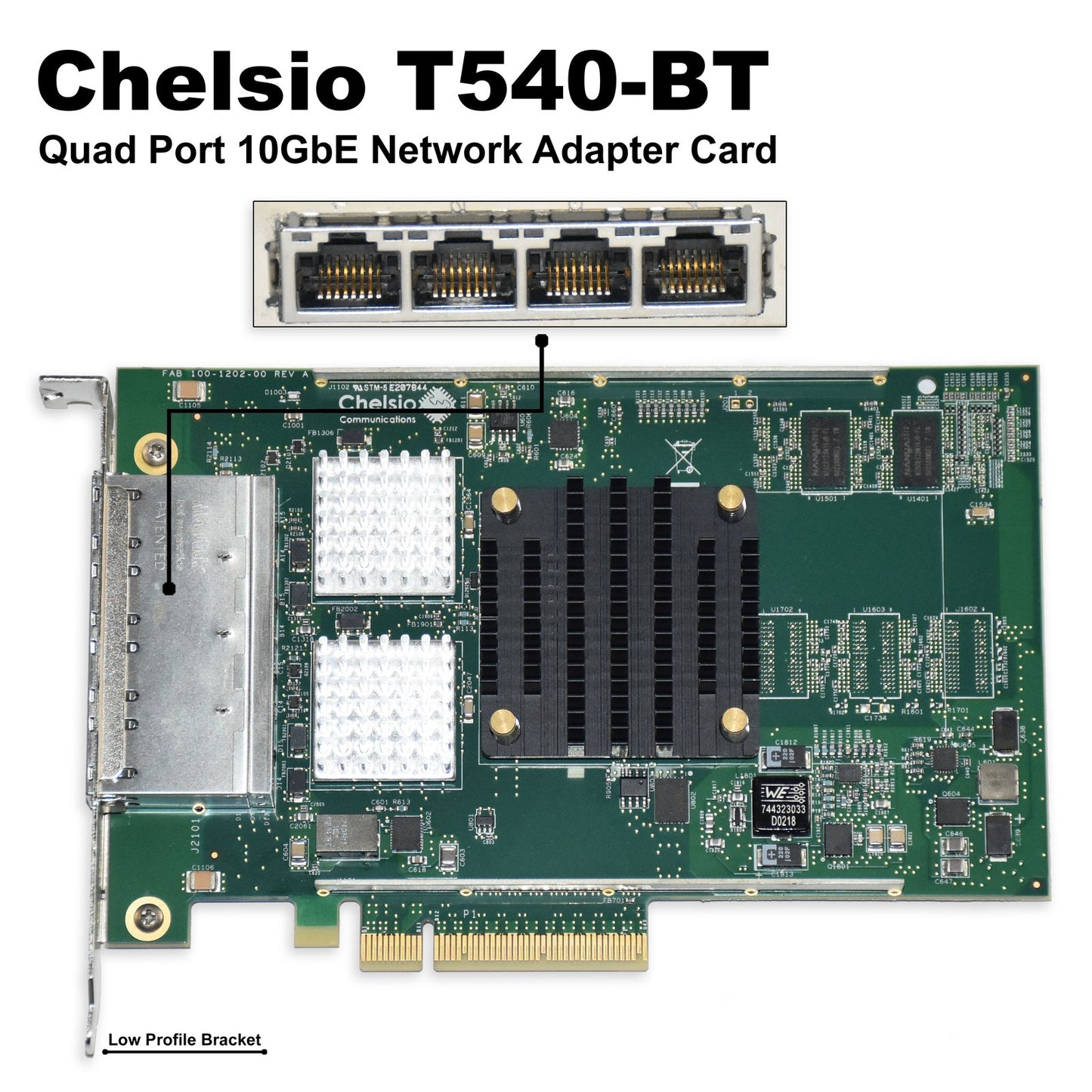 Dell Chelsio Quad Port 10GbE T540-BT T5 RJ-45 Low Profile Network Adapter 5MHDP
