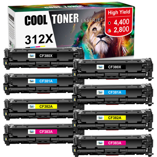 8PK CF380A Toner Cartridge Set for HP 312A LaserJet Pro MFP M476dn M476dw M476nw