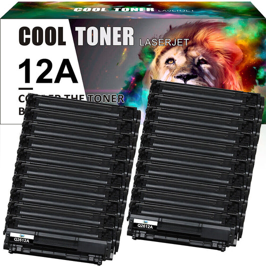 20 Pack Q2612A Toner Compatible With HP 12A LaserJet 1010 1012 1018 1022nw 3015