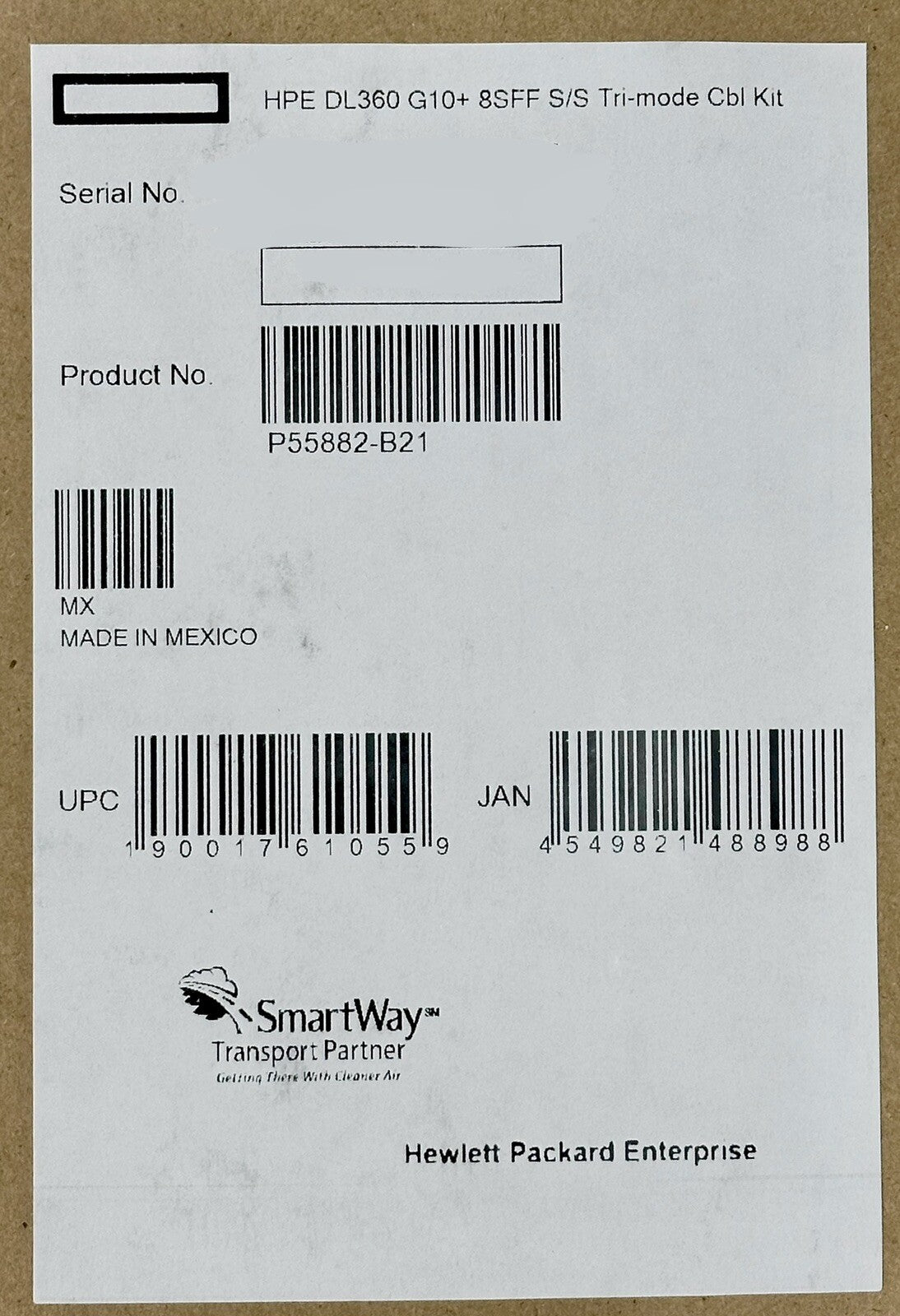 HPE ProLiant DL360 Gen10+ Plus 8SFF SAS/SATA Tri-Mode Cable Kit P55882-B21 (NOT FOR HOME PC)