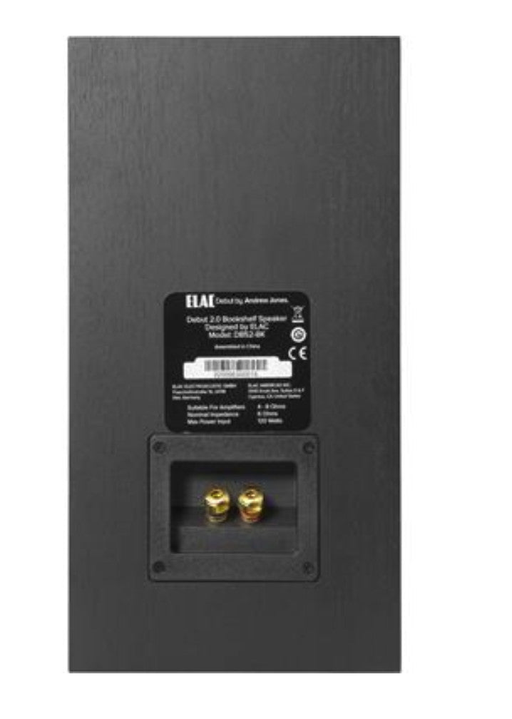 Elac Debut 2.0 B6.2 2-Way Bookshelf Speakers DB62-BK (Black, Pair)
