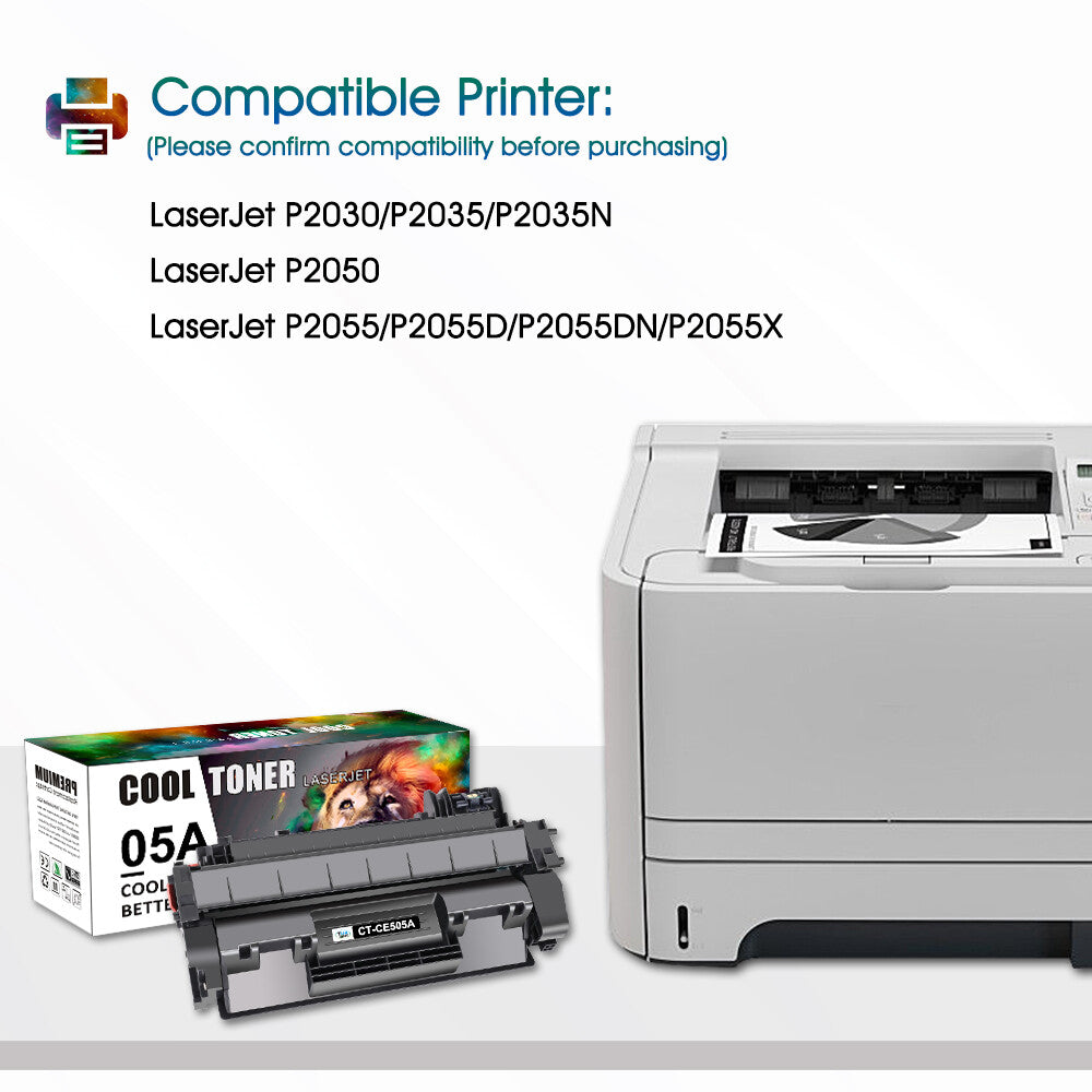 10PK CE505A Toner Cartridge for HP 05A Toner LaserJet P2035 P2035n P2055dn P2030