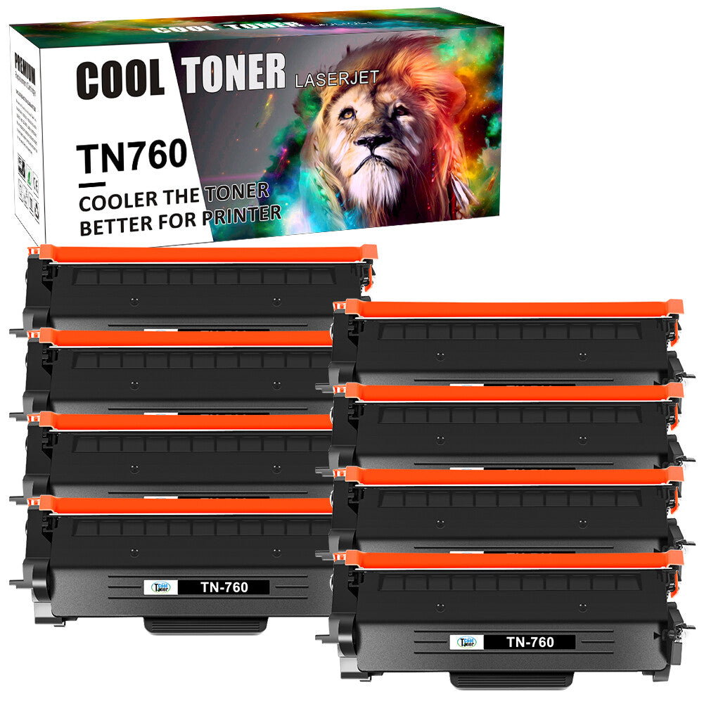 8PK TN760 Toner Cartridge For Brother MFC-L2710DW HL-L2395DW DCP-L2550DW TN730