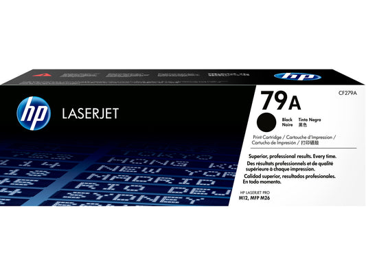 HP 79A Black Original LaserJet Toner Cartridge, ~1,000 pages, CF279A