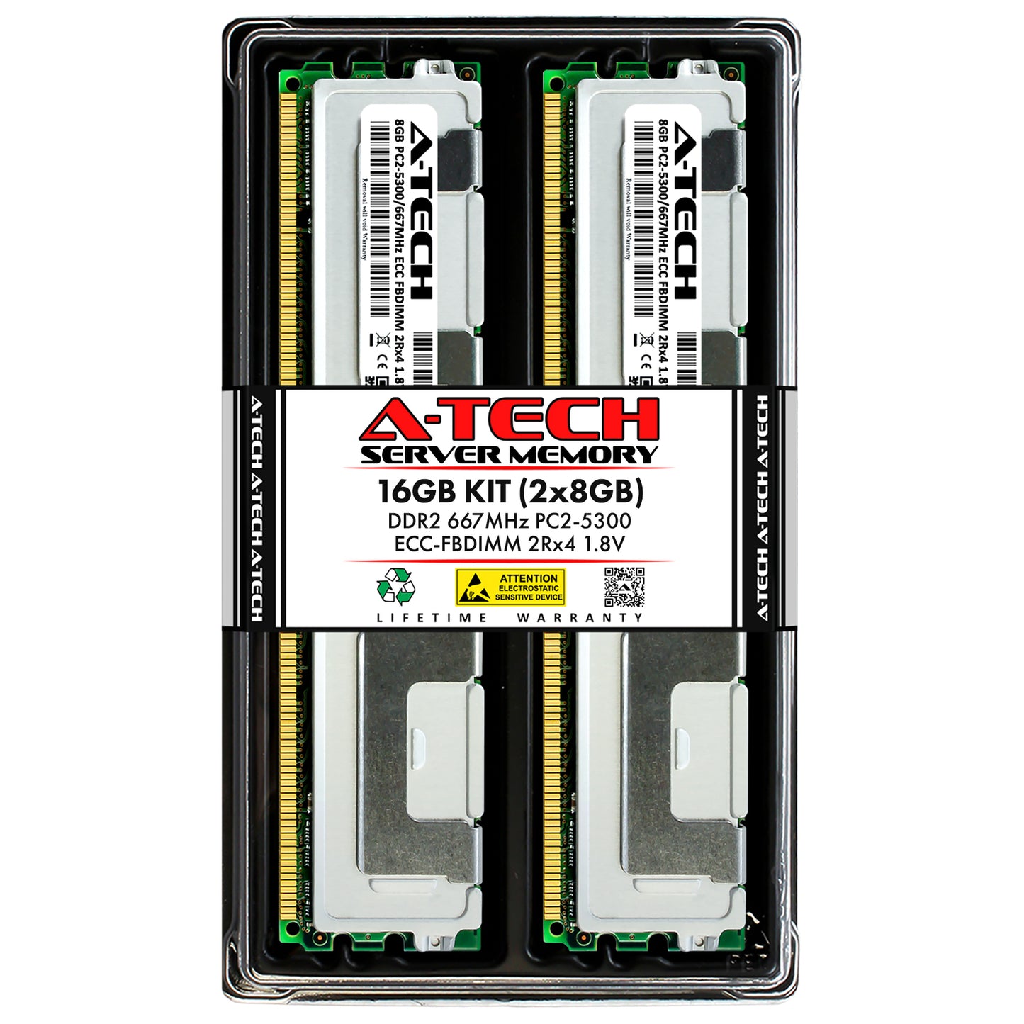 16GB 2x 8GB DDR2 PC2-5300F FBDIMM (Dell A6991817 Equivalent) Server Memory RAM