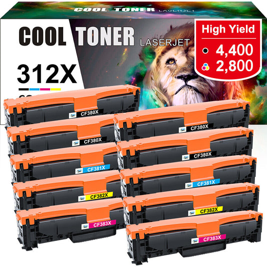 10x Compatible With HP 312A CF380A - CF383A LaserJet Pro MFP M476nw M476dn Toner