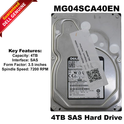 Dell MG04SCA40EN 4TB 7.2K SAS 12Gb/s LFF 3.5" Hot-Plug Hard Drive 00F9W8 0F9W8 (NOT FOR HOME PC)
