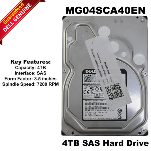 Dell MG04SCA40EN 4TB 7.2K SAS 12Gb/s LFF 3.5" Hot-Plug Hard Drive 00F9W8 0F9W8 (NOT FOR HOME PC)