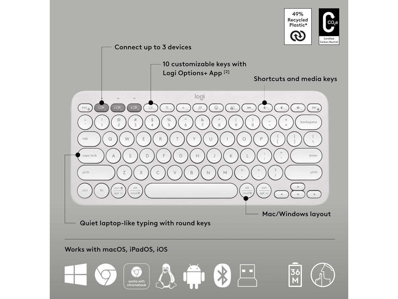 Logitech KB LT | Pebble 2 Combo WH | 920-012198