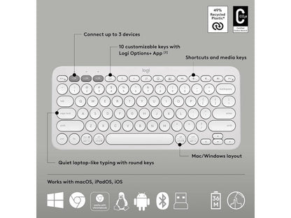 Logitech KB LT | Pebble 2 Combo WH | 920-012198