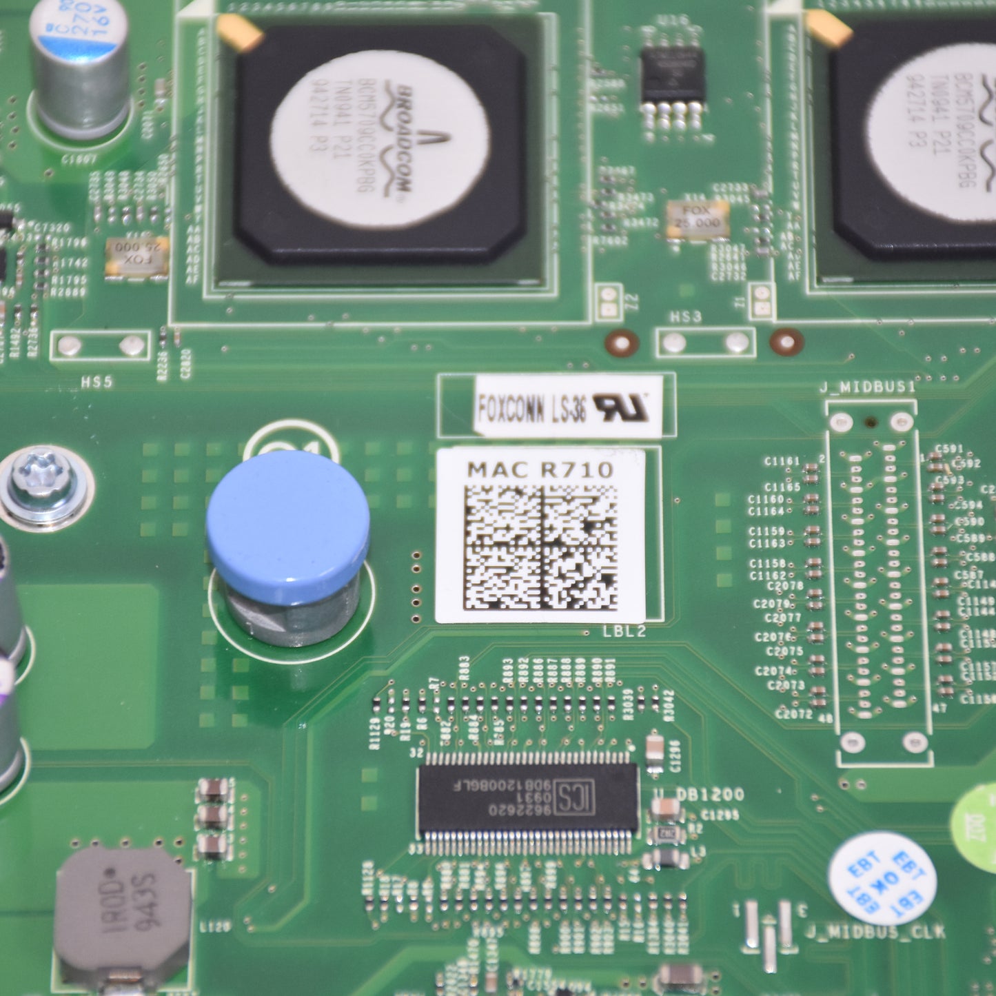 Dell PowerEdge R710 Server Motherboard 2x CPU Sockets 18x DDR3 DIMM Slots YDJK3