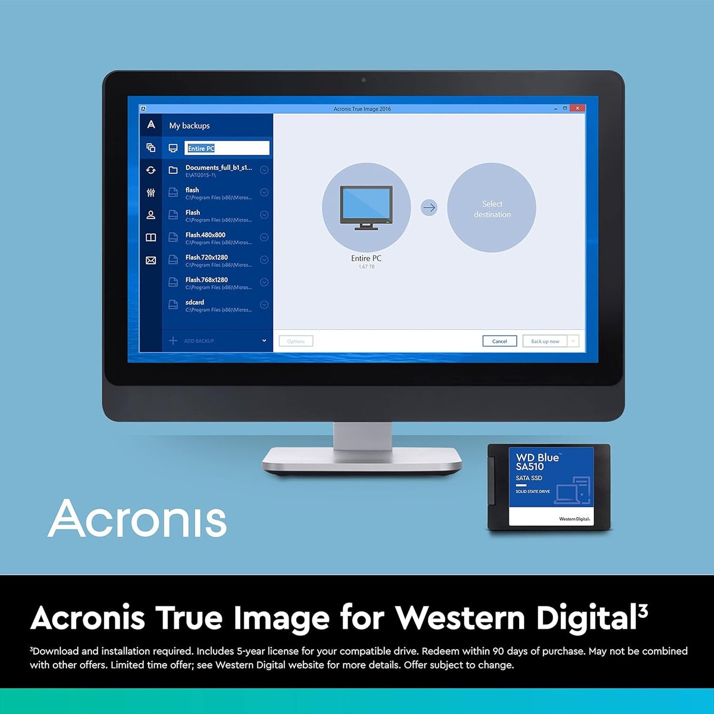 Western Digital 1TB WD Blue SA510 SATA Internal Solid State Drive SSD