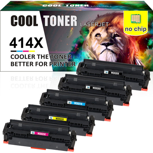 5 x Compatible with HP 414X W2020X Toner MFP M479fdw M454dw M454dn No Chip
