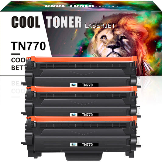 3 Pack TN770 Super High Yield Black Toner For Brother MFCL2750 HLL2370 With Chip