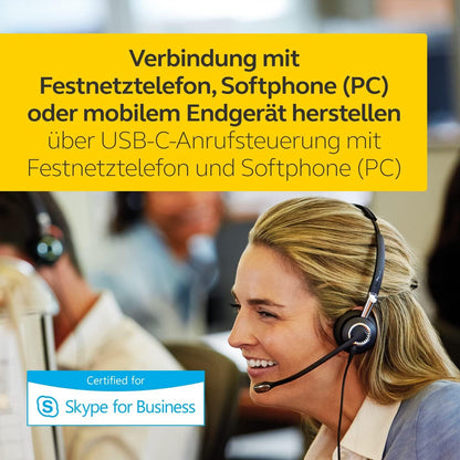 Jabra BIZ 2400 II Duo Bluetooth USB MS Skype Optimized Noise-Cancelling Headset