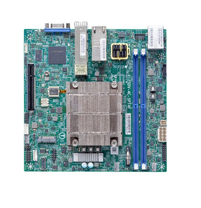 SuperMicro X12SDV-10C-SPT4F MB -Embedded mini ITX, Xeon D-1749NT, Dual 25G SFP28