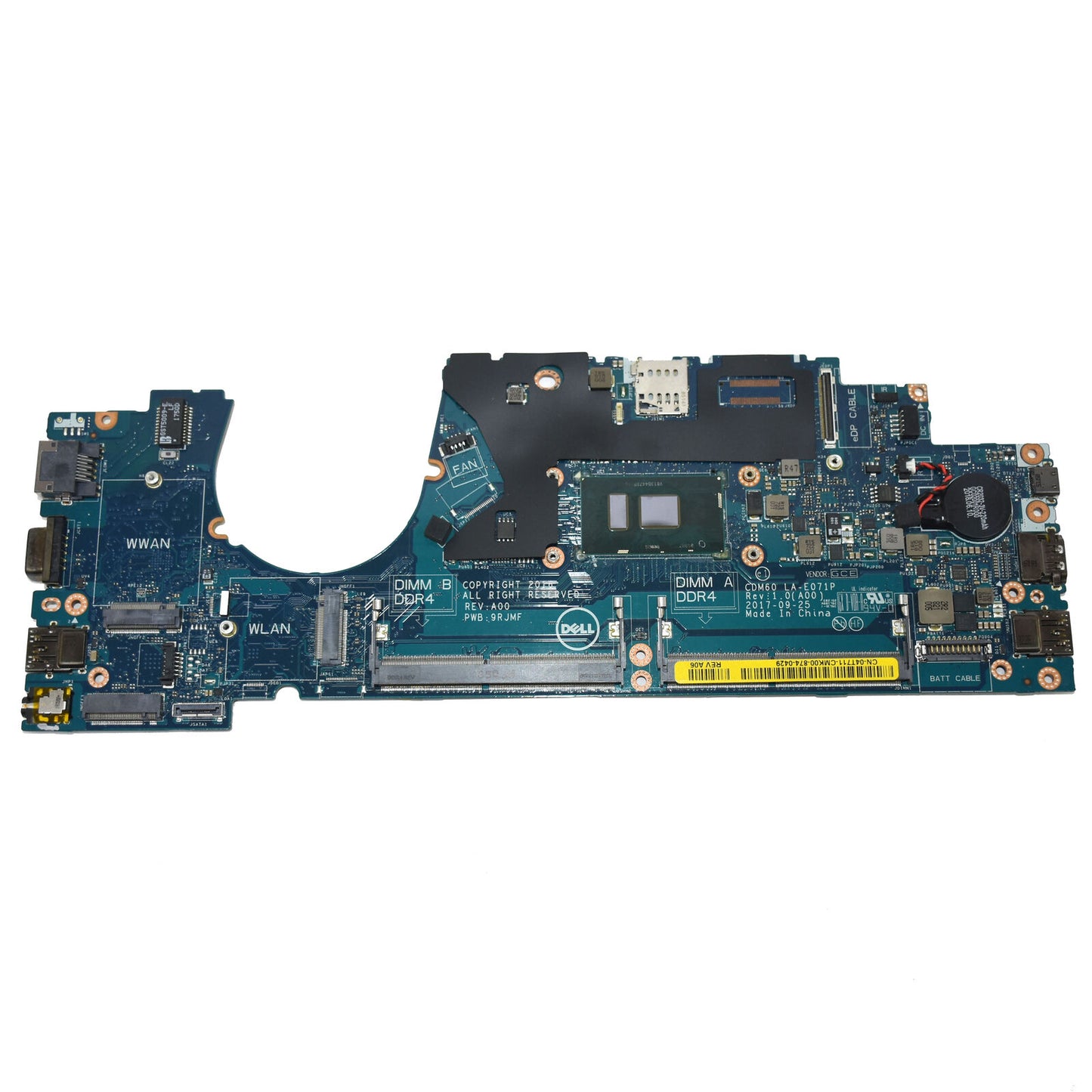 Dell Latitude 5280 i5-7300U 2.6GHz DDR4 Laptop Motherboard LA-E071P 4T711