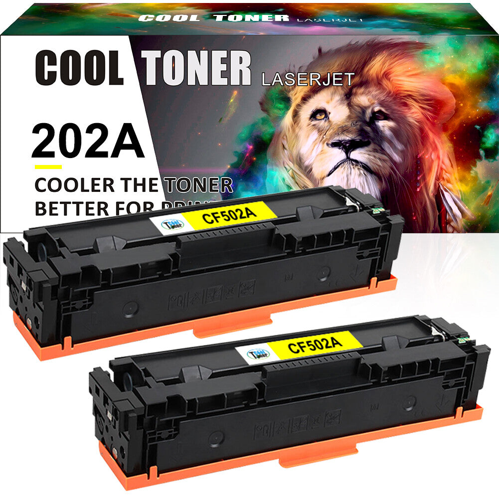2x Yellow CF500A CF502A 202A Toner Compatible With HP M254dn M281cdw M281fdw MFP