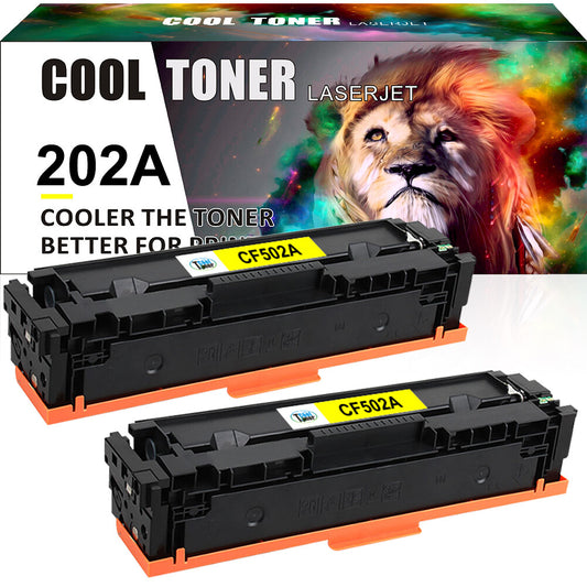 2x Yellow CF500A CF502A 202A Toner Compatible With HP M254dn M281cdw M281fdw MFP