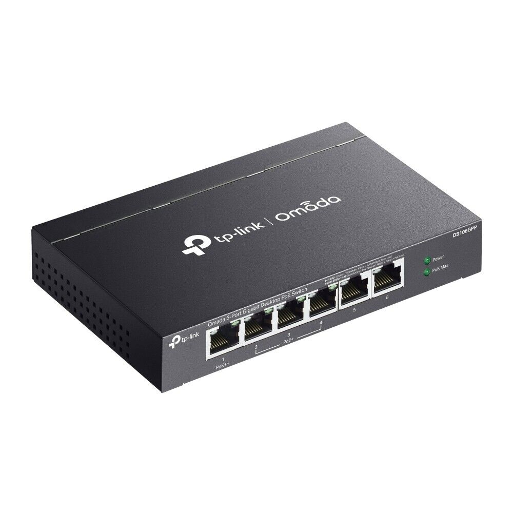 TP-Link DS106GPP | Omada 6-Port Gigabit Unmanaged PoE++ Desktop Switch |