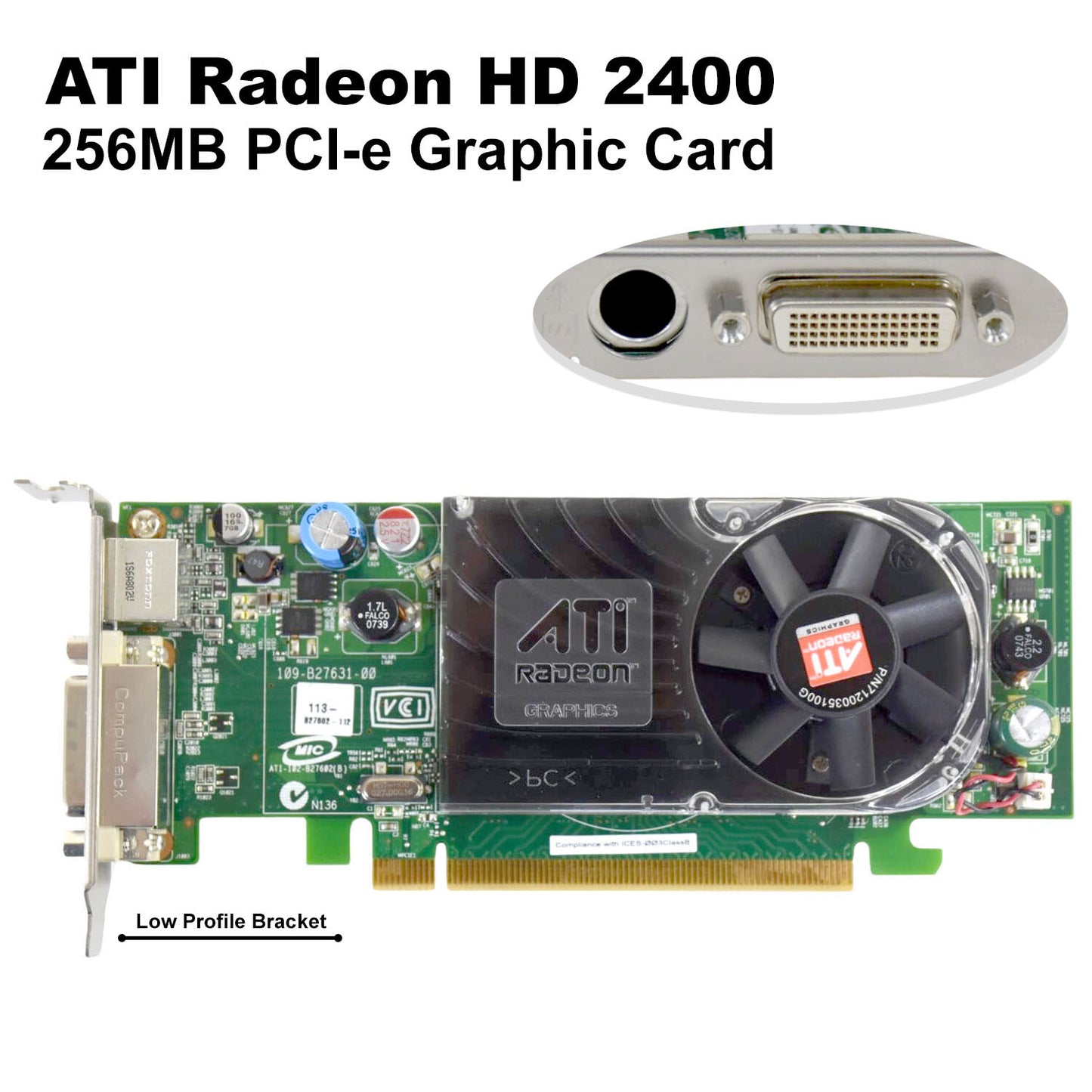 New Dell ATI Radeon HD 2400 XT 256MB PCI-e Card XX355 DMS-59