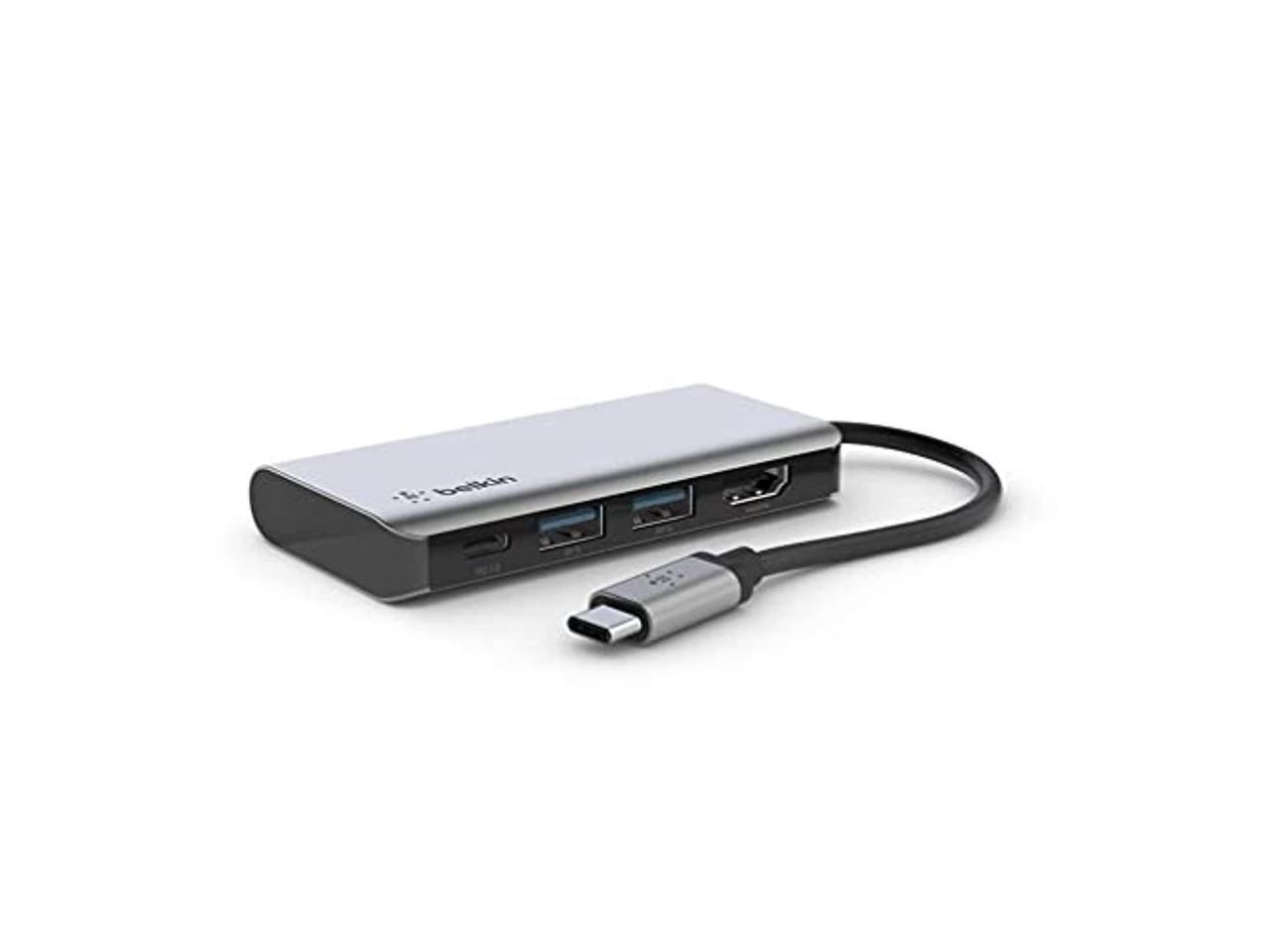 Belkin USB C Hub, 4-in-1 Multi-Port Laptop Dock with 4K HDMI, USB C Docking Stat