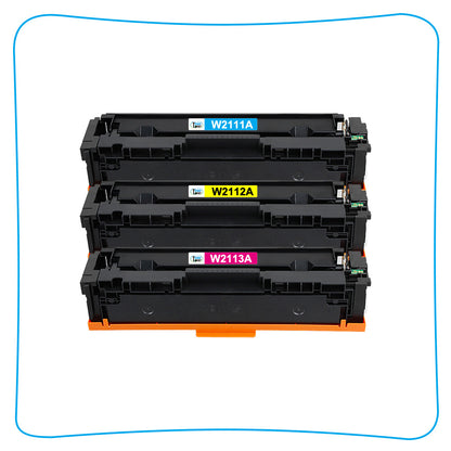 3PK Toner Compatible With HP 206A W2110A LaserJet Pro M255dw MFP M283fdw No Chip