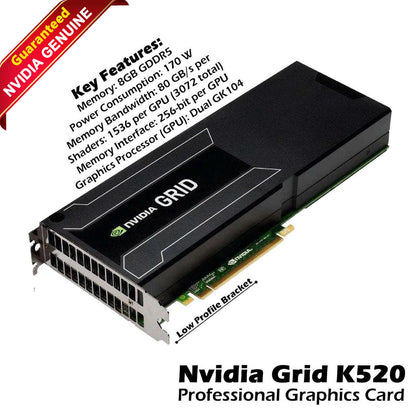 Nvidia GRID K520 8GB GDDR5 PCIe gen3 x16 Kepler GPU Graphics 900-12055-0010-000