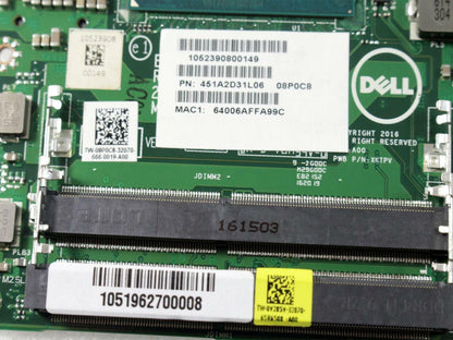 Dell Embedded Box PC 5000 Series Intel G3900E 2.4GHz DDR4 Motherboard V285V