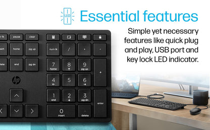 Lot x 5 HP Smart 320K Slim Wired QWERTY Keyboard 108 Keys TPA-D002K L96909-001