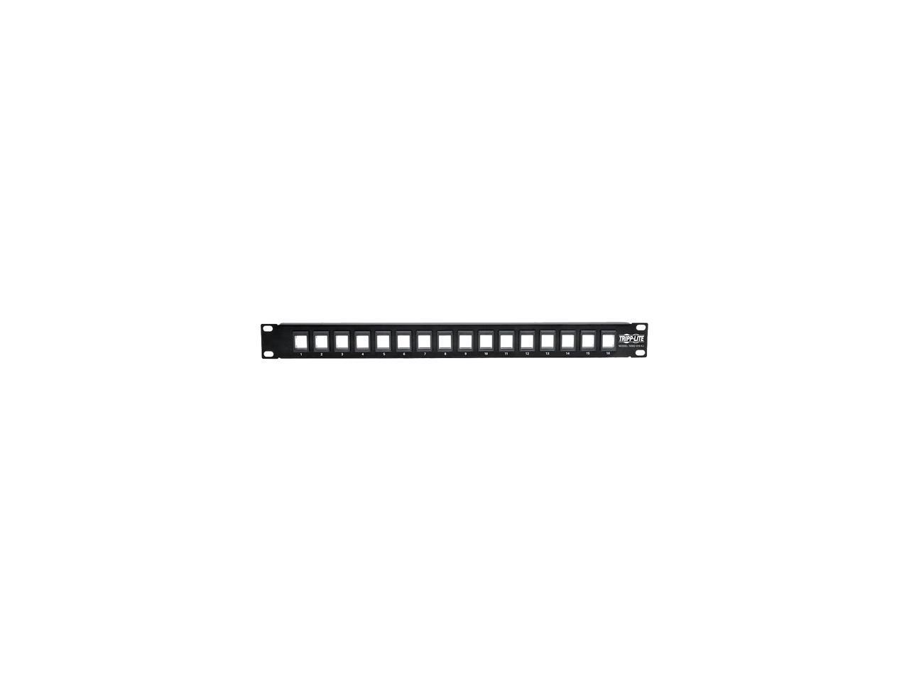 Tripp Lite 16-Port 1U Rack-Mount Unshielded Blank Keystone/Multimedia Patch Pane