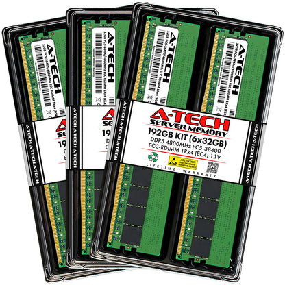 192GB 6x32GB PC5-4800 EC4 RDIMM Supermicro 1015SV-WTNRT 2015SV-WTNRT Memory RAM