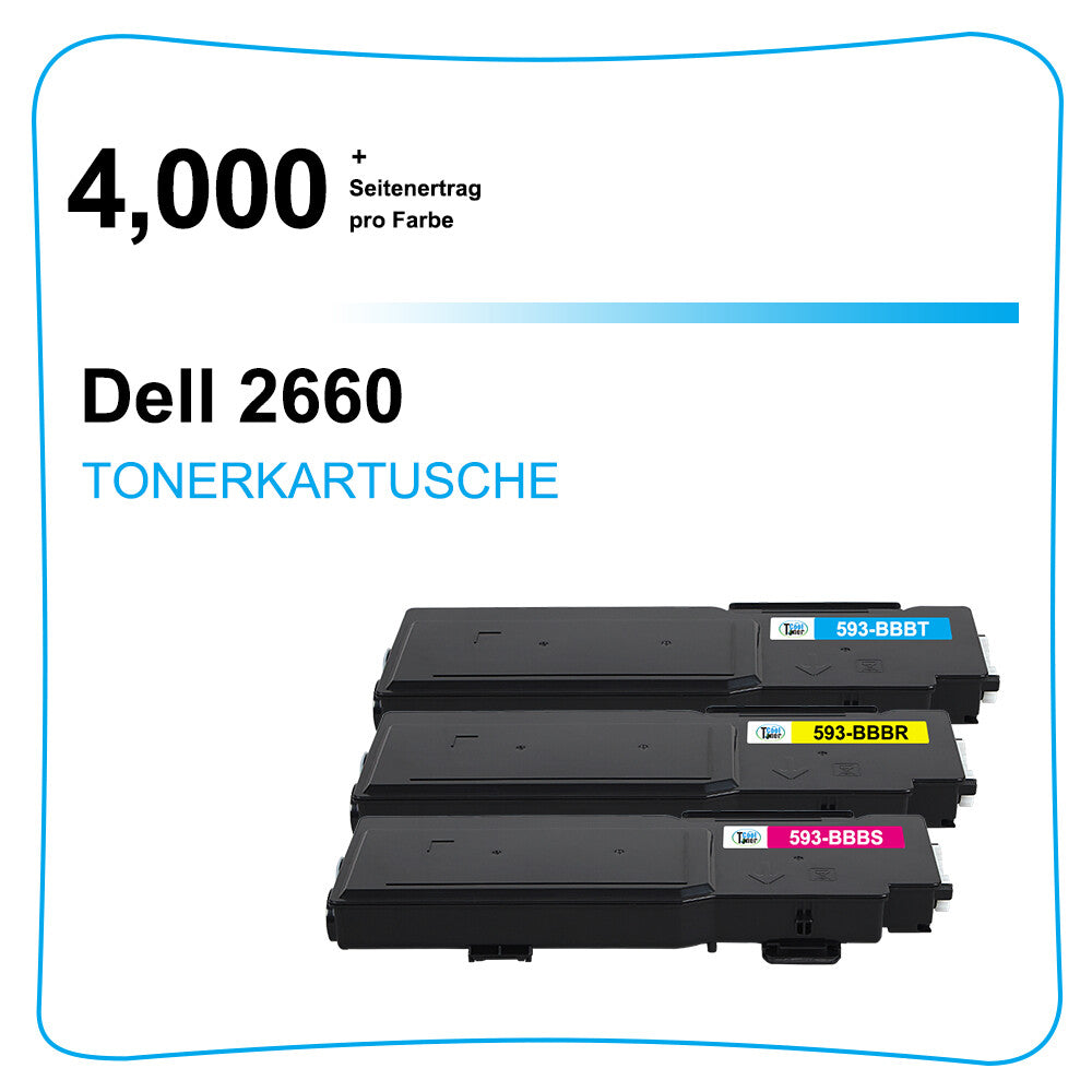 3x Hi-Yield Color C2660 Laser Toner Compatible for Dell C2660dn C2665dnf Printer