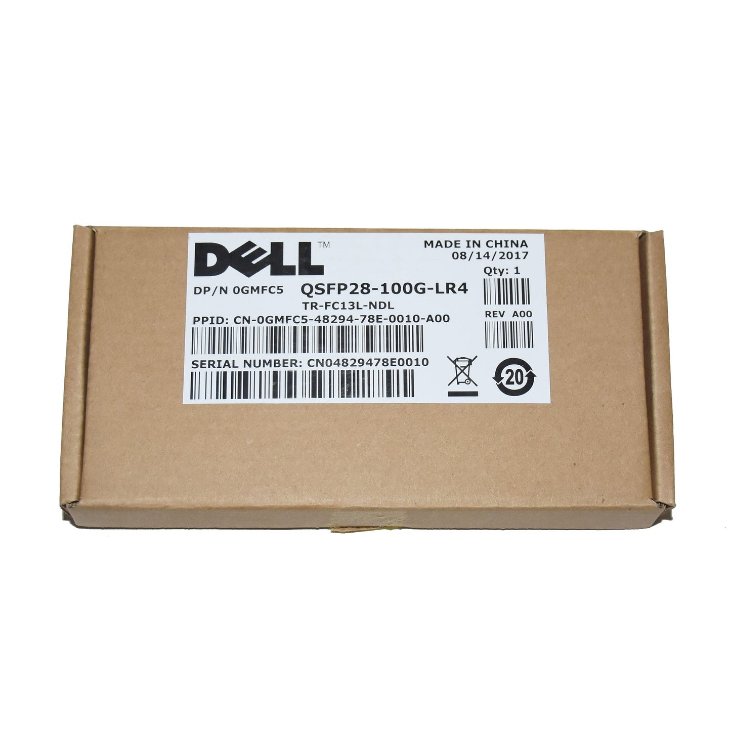 Dell 100G-LR4 QSFP28 SMF 1310nm 10Km LC Connector Transceiver Module GMFC5