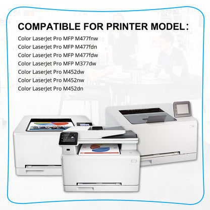 6PK CF410X -3X Toner Compatible with 410X HP M452dw M452nw M452dn MFP M477fnw