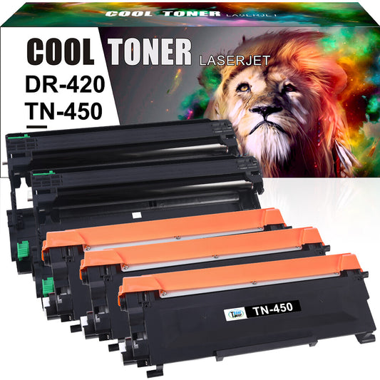 3xTN450 Toner & 2xDR420 Drum for Brother 7065DR/7070/7070DW DCP-7070DW FAX-2840