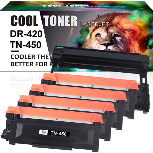 4*TN450 1*DR420 Toner Drum Compatible With Brother HL-2270DW 2230 HL-2240 2280DW