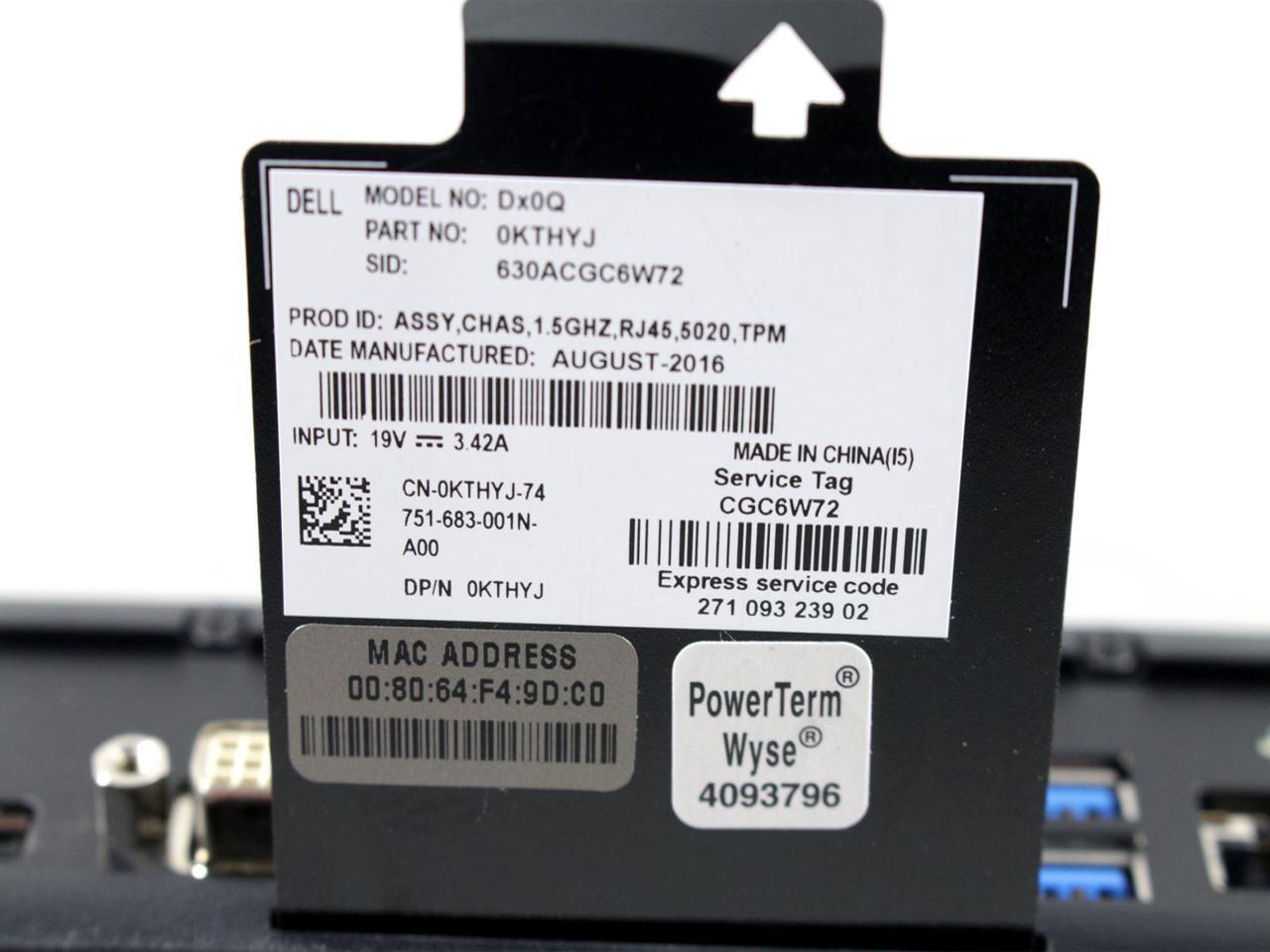 Dell Wyse Dx0Q-5020 AMD GX-415GA 1.50GHz 4GB Ram 16GB SSD Thin Client KTHYJ