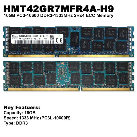 240GB (12x16GB) HMT42GR7MFR4A-H9 Hynix PC3L-10600R 2Rx4 RDIMM DDR3 Memory RAM