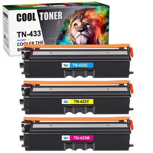 3 Color Toner Compatible With Brother TN433 HL-L8260CDW MFC-L8610CDW L8900CDW
