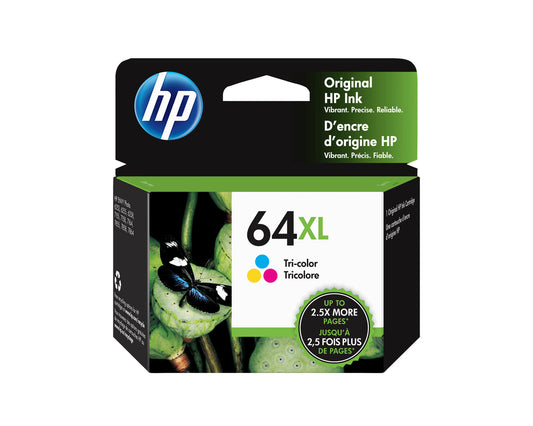 HP 64XL High Yield Tri-color Original Ink Cartridge, ~415 pages, N9J91AN#140