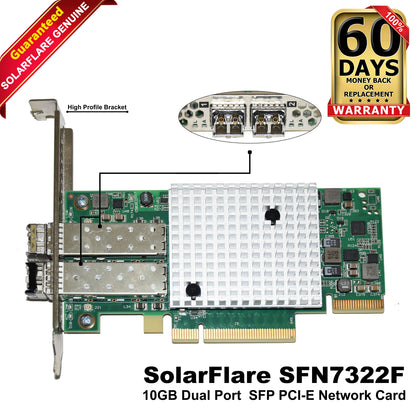 SolarFlare SFN7322F 10GbE Dual Port SFP+ PCIe 3.0 Network Adapter High Profile