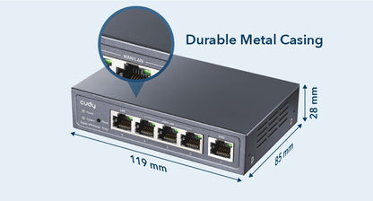 Cudy R700 | 5-Port 1000Mbps Gigabit Multi-WAN VPN Router | 3 Config WAN/LANs